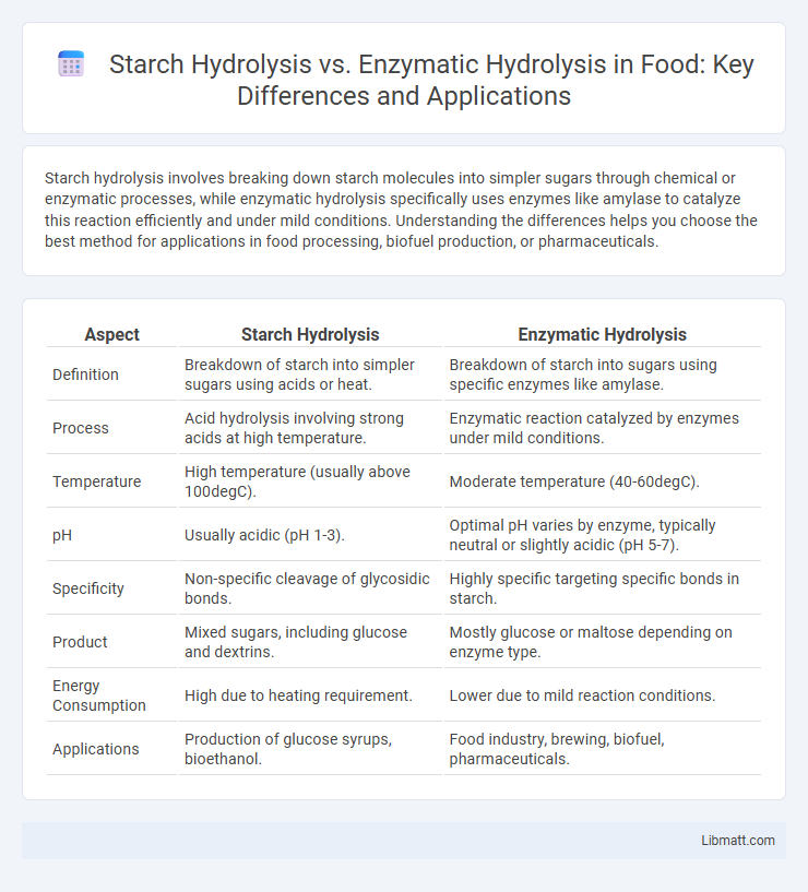 Starch Hydrolysis vs. Enzymatic Hydrolysis in Food: Key Differences and Applications