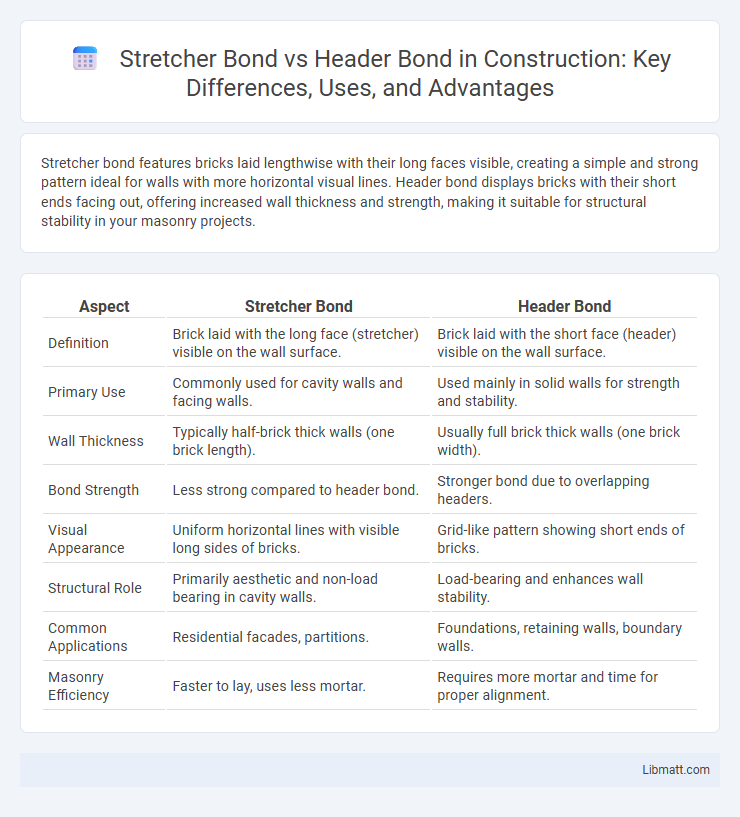Stretcher Bond vs Header Bond in Construction: Key Differences, Uses, and Advantages