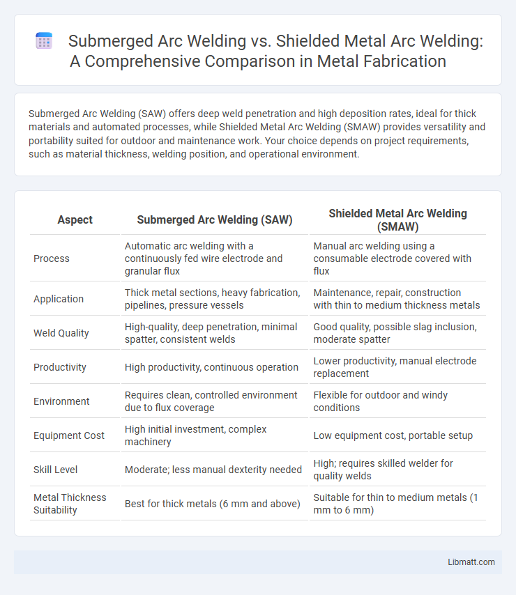 Submerged Arc Welding vs. Shielded Metal Arc Welding: A Comprehensive Comparison in Metal Fabrication