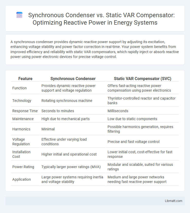 Synchronous Condenser vs. Static VAR Compensator: Optimizing Reactive Power in Energy Systems