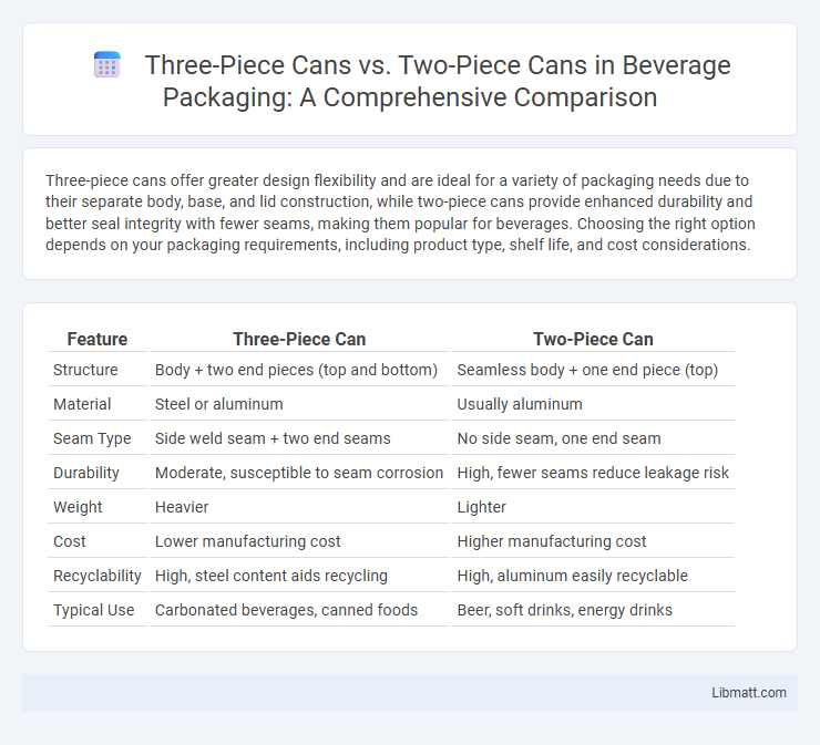 Three-Piece Cans vs. Two-Piece Cans in Beverage Packaging: A Comprehensive Comparison
