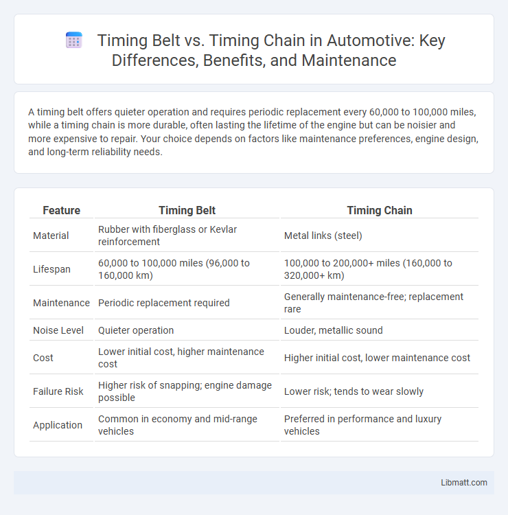 Timing Belt vs. Timing Chain in Automotive: Key Differences, Benefits, and Maintenance