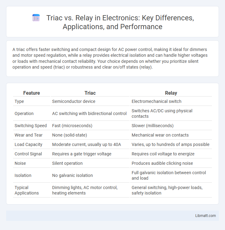 Triac vs. Relay in Electronics: Key Differences, Applications, and Performance