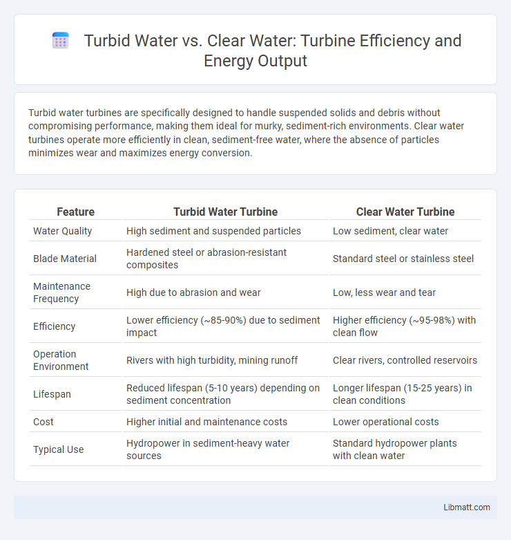 Turbid Water vs. Clear Water: Turbine Efficiency and Energy Output