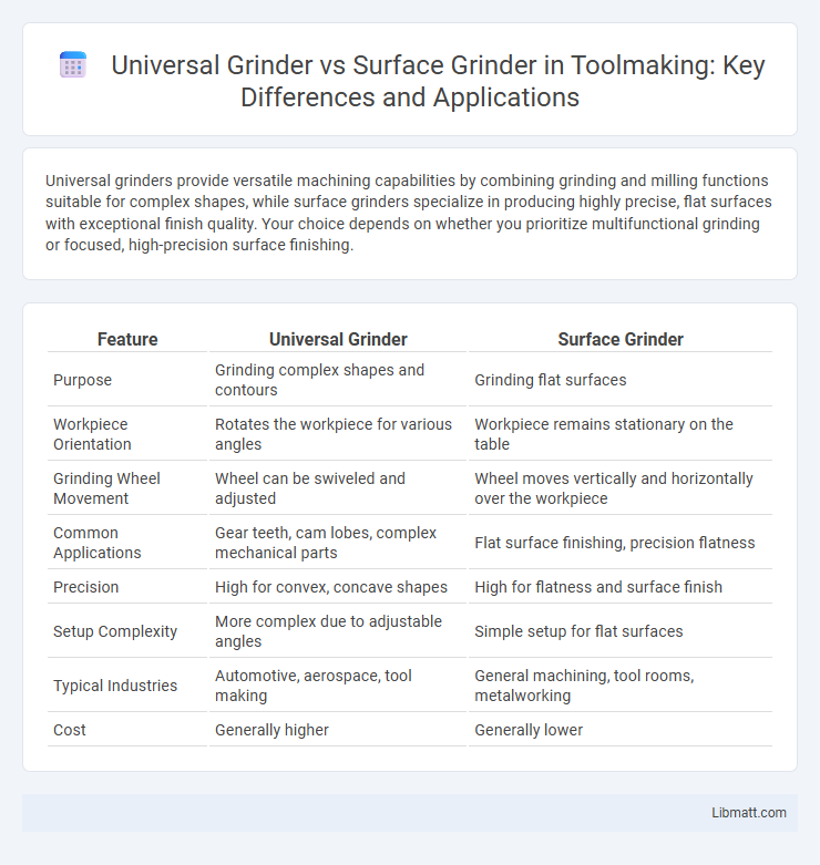 Universal Grinder vs Surface Grinder in Toolmaking: Key Differences and Applications