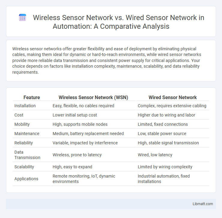 Wireless Sensor Network vs. Wired Sensor Network in Automation: A Comparative Analysis